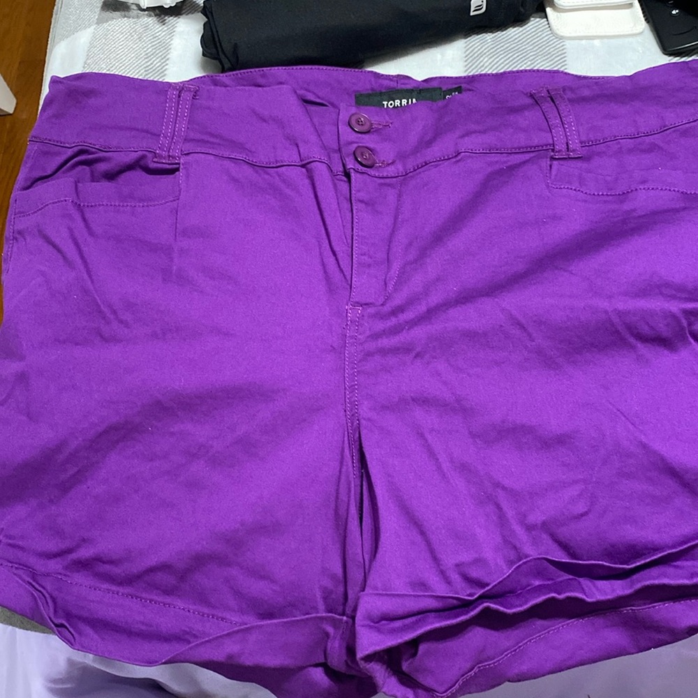 Torrid Purple Satin Shorts